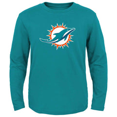 Miami Dolphins Youth Primary Logo Long Sleeve T-Shirt - Aqua - NFL