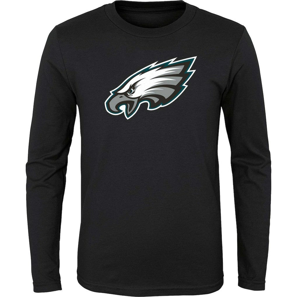 Philadelphia Eagles Youth Primary Logo Long Sleeve T-Shirt - Black - NFL