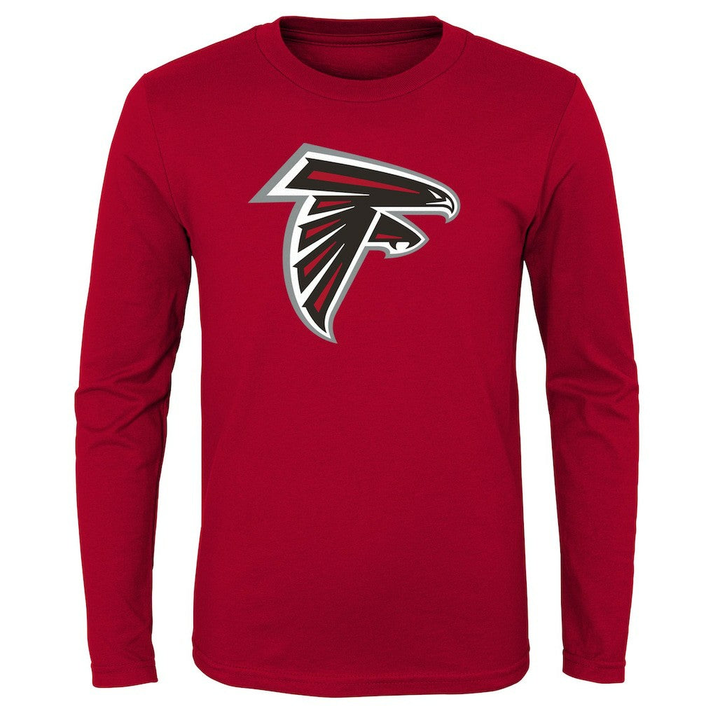 Atlanta Falcons Youth Primary Logo Long Sleeve T-Shirt - Red - NFL