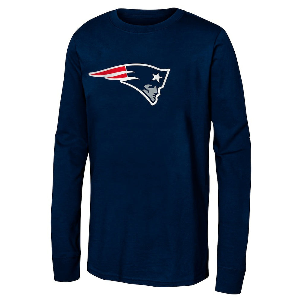New England Patriots Youth Primary Logo Long Sleeve T-Shirt - Navy - NFL
