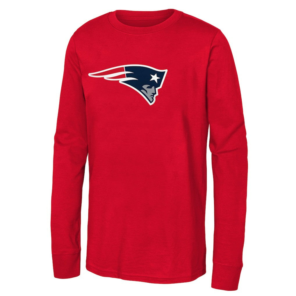 New England Patriots Youth Primary Logo Long Sleeve T-Shirt - Red - NFL