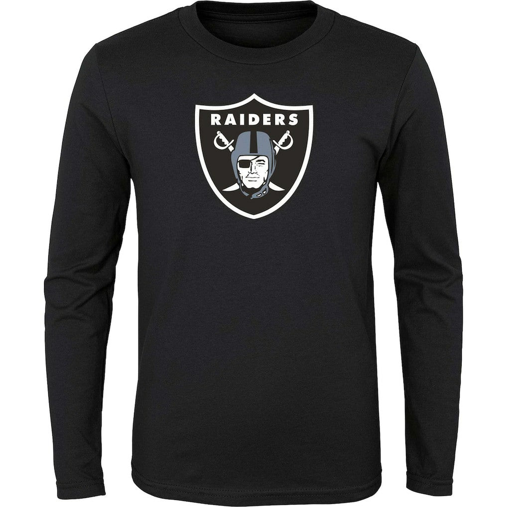 Las Vegas Raiders Youth Primary Logo Long Sleeve T-Shirt - Black - NFL