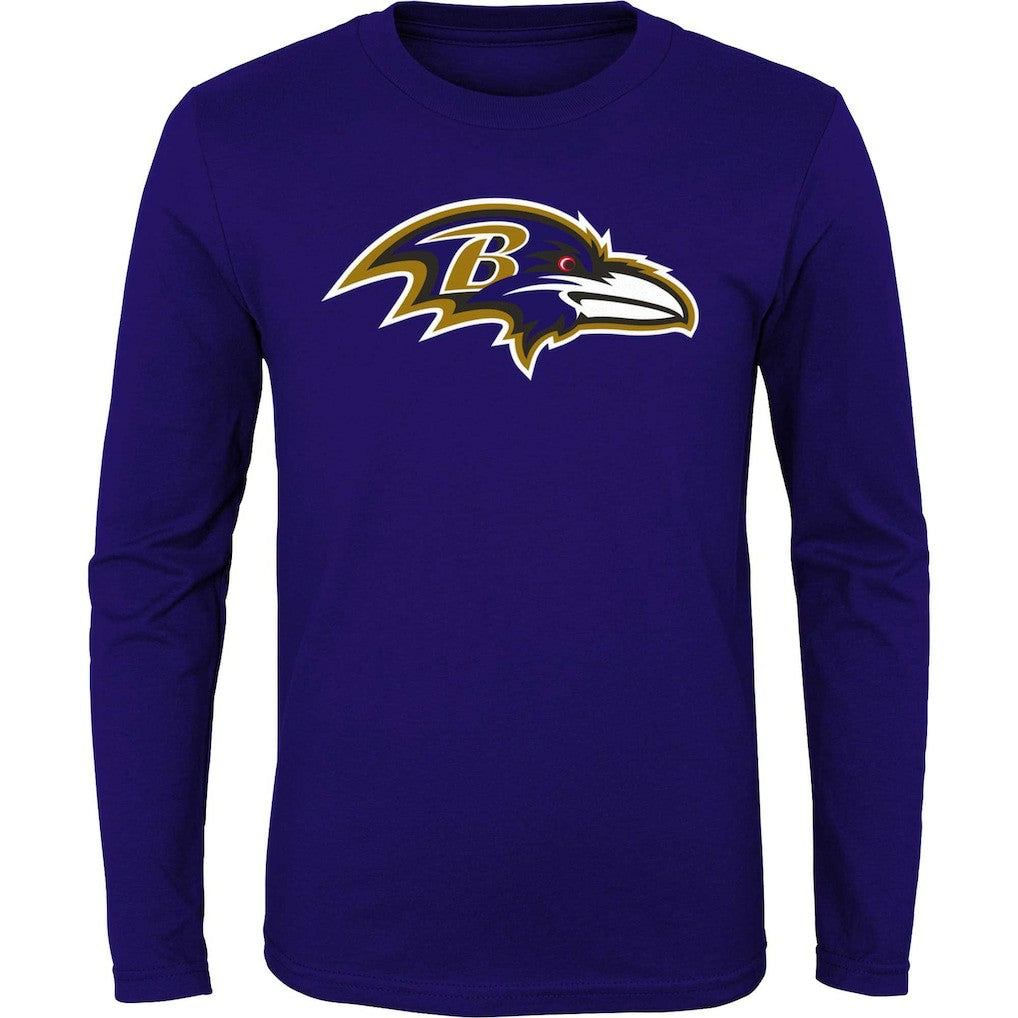 Baltimore Ravens Youth Primary Logo Long Sleeve T-Shirt - Purple - NFL