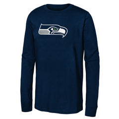 Seattle Seahawks Youth Primary Logo Long Sleeve T-Shirt - College Navy - NFL