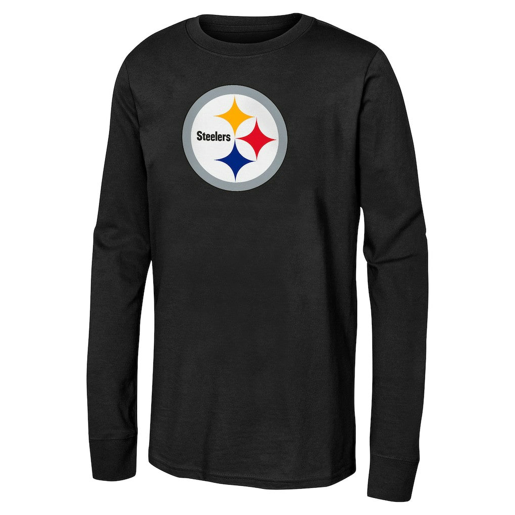 Pittsburgh Steelers Youth Primary Logo Long Sleeve T-Shirt - Black - NFL