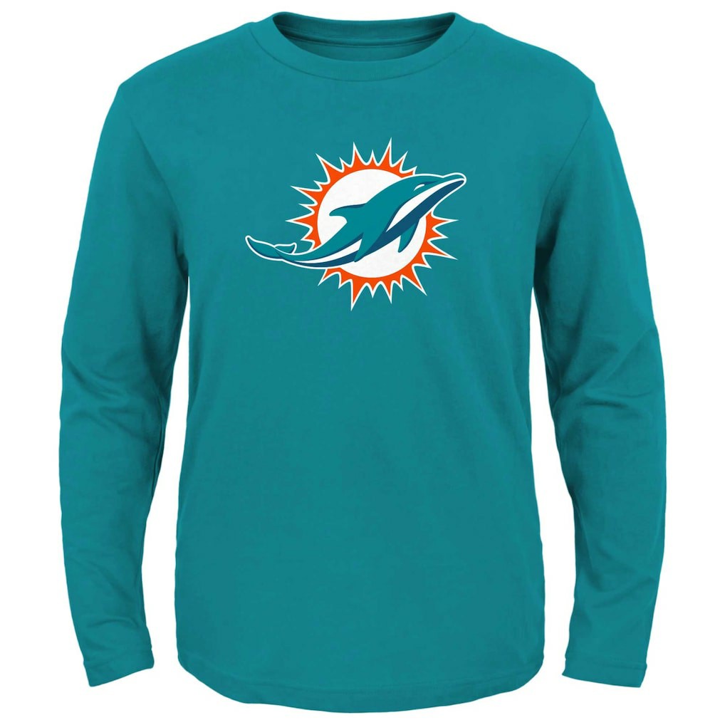 Miami Dolphins Preschool Primary Logo Long Sleeve T-Shirt - Aqua - NFL