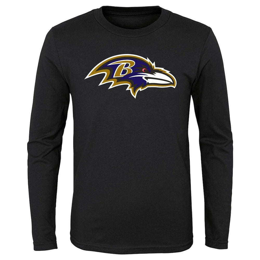 Baltimore Ravens Preschool Primary Logo Long Sleeve T-Shirt - Black - NFL
