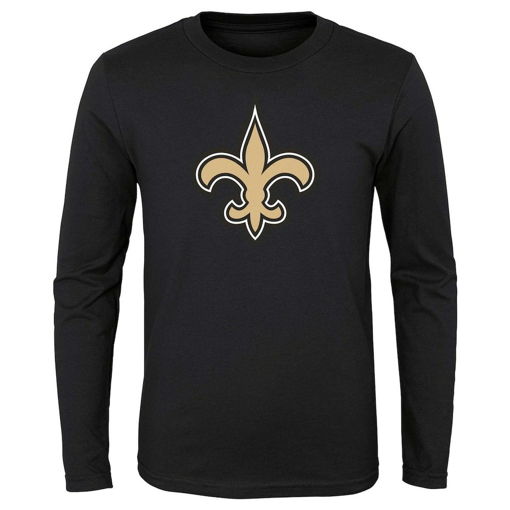 New Orleans Saints Preschool Primary Logo Long Sleeve T-Shirt - Black - NFL