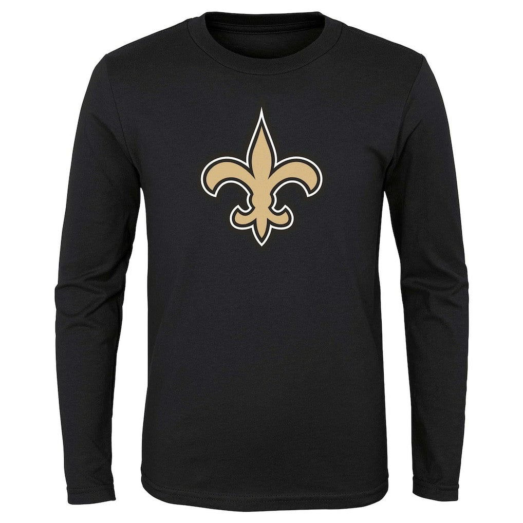 New Orleans Saints Preschool Primary Logo Long Sleeve T-Shirt - Black - NFL