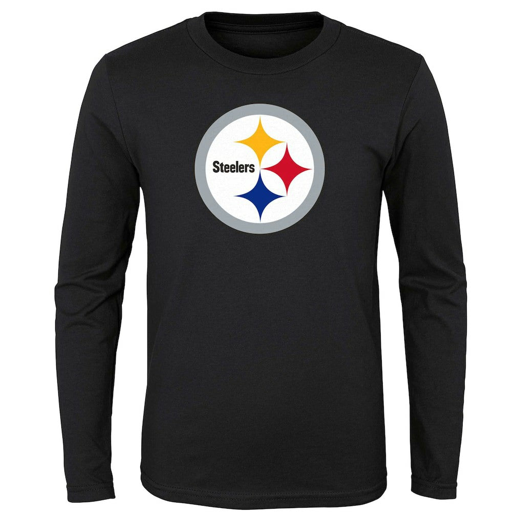 Pittsburgh Steelers Preschool Primary Logo Long Sleeve T-Shirt - Black - NFL