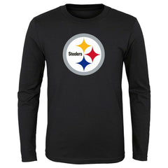 Pittsburgh Steelers Preschool Primary Logo Long Sleeve T-Shirt - Black - NFL