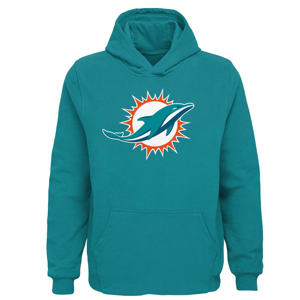Miami Dolphins Youth Team Logo Pullover Hoodie - Aqua - NFL