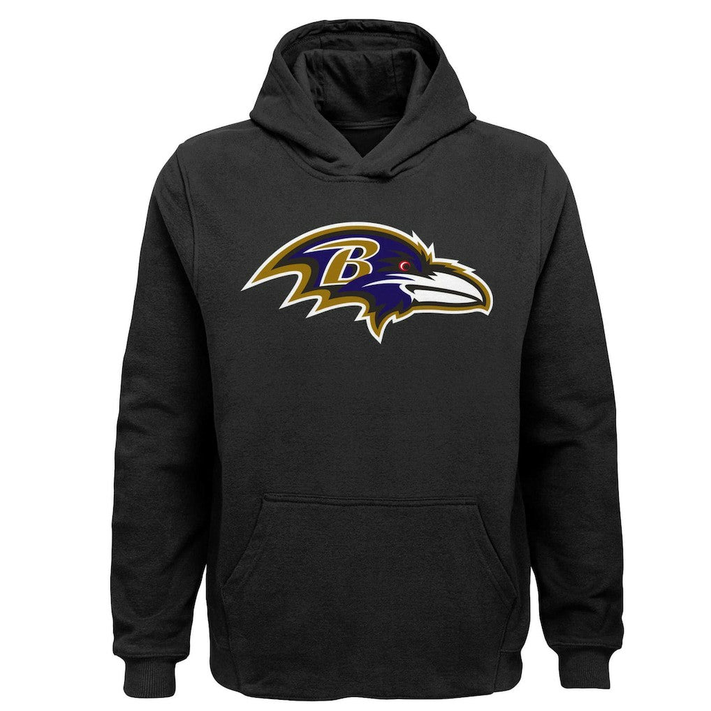 Baltimore Ravens Youth Team Logo Pullover Hoodie - Black - NFL