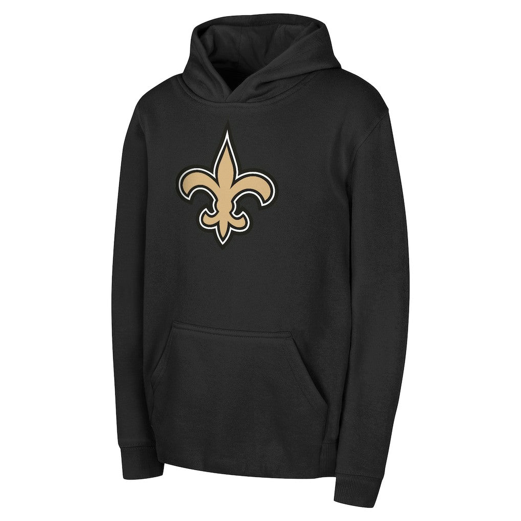 New Orleans Saints Youth Team Logo Pullover Hoodie - Black - NFL