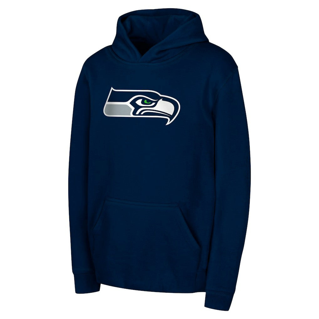 Seattle Seahawks Youth Team Logo Pullover Hoodie - College Navy - NFL