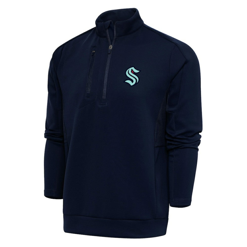 Seattle Kraken Antigua Special Edition 2.0 Generation Quarter-Zip Pullover Top - Navy | NHL online