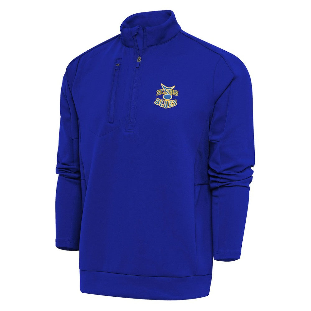 St. Louis Blues Antigua Special Edition 2.0 Generation Quarter-Zip Pullover Top - Royal | NHL Clearance