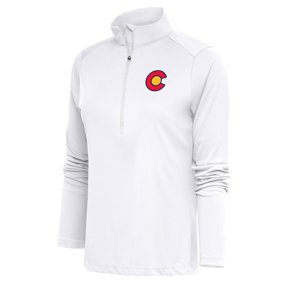 Colorado Avalanche Antigua Women's Special Edition 2.0 Tribute Quarter-Zip Pullover Top - White | NHL Clearance