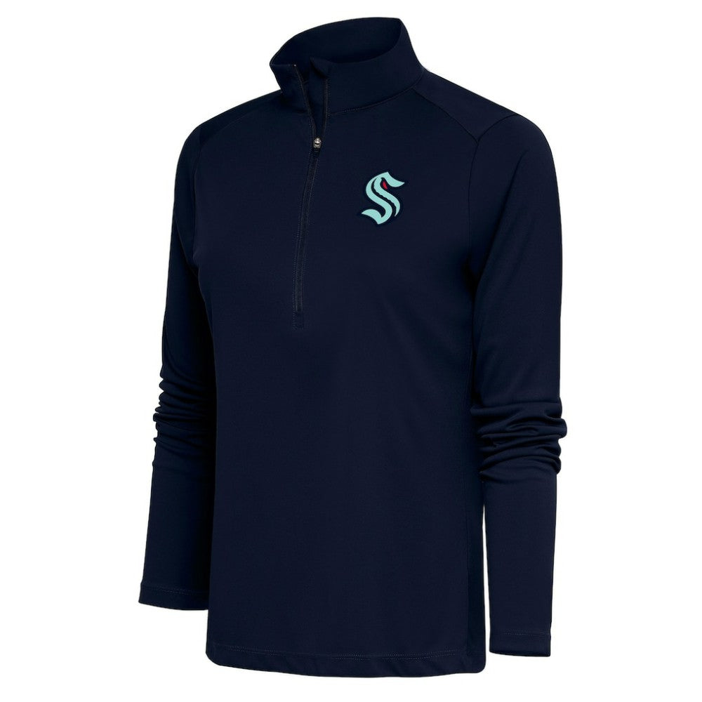 Seattle Kraken Antigua Women's Special Edition 2.0 Tribute Quarter-Zip Pullover Top - Navy | NHL near me