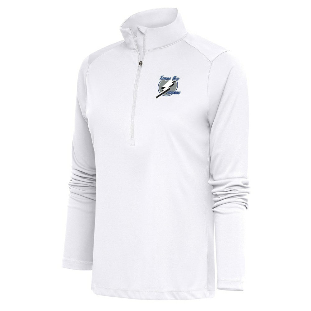 Tampa Bay Lightning Antigua Women's Special Edition 2.0 Tribute Quarter-Zip Pullover Top - White | NHL on sale