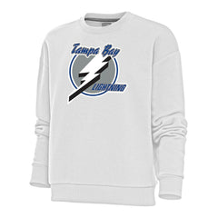Tampa Bay Lightning Antigua Women's Special Edition 2.0 Victory Crewneck Pullover Sweatshirt - White | NHL Lifestyle