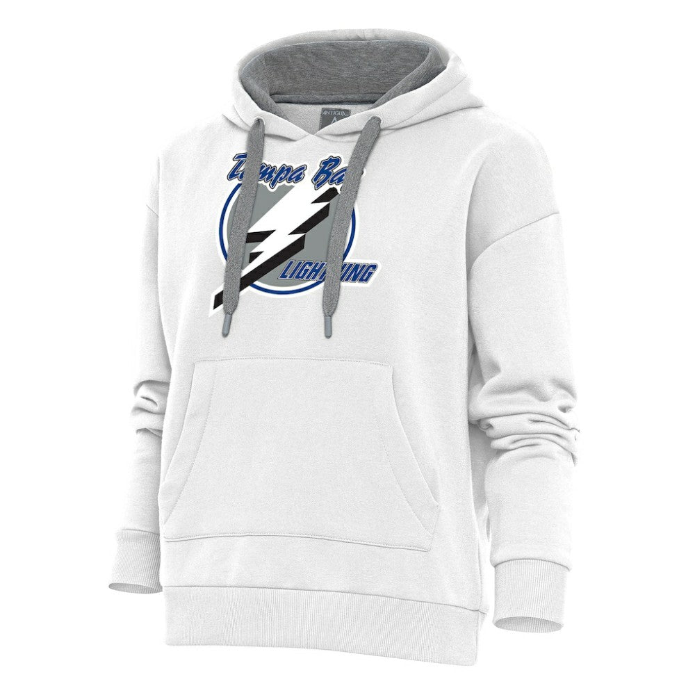 Tampa Bay Lightning Antigua Women's Special Edition 2.0 Victory Pullover Hoodie - White | NHL near me
