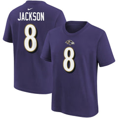 Lamar Jackson Baltimore Ravens Youth Player Name & Number T-Shirt - Purple - Nike
