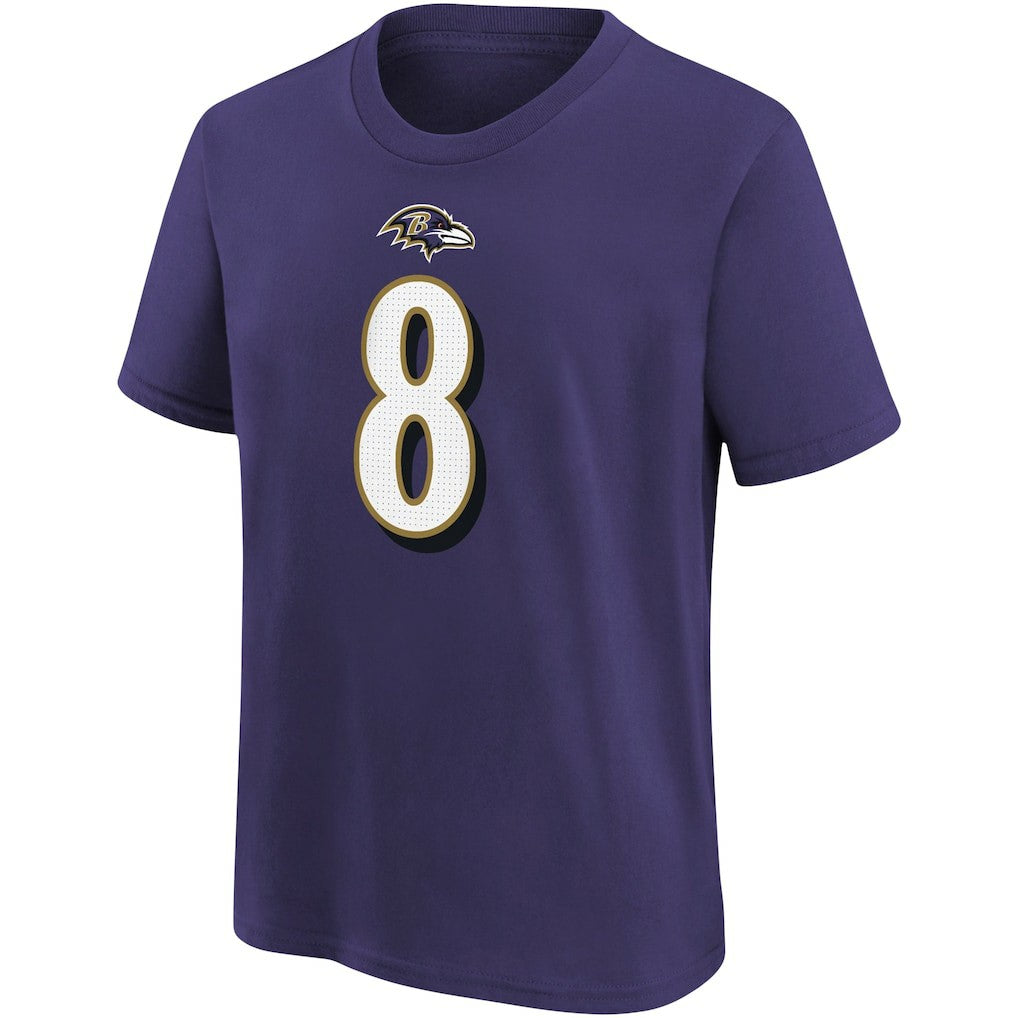 Lamar Jackson Baltimore Ravens Youth Player Name & Number T-Shirt - Purple - Nike