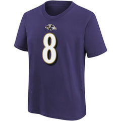 Lamar Jackson Baltimore Ravens Youth Player Name & Number T-Shirt - Purple - Nike