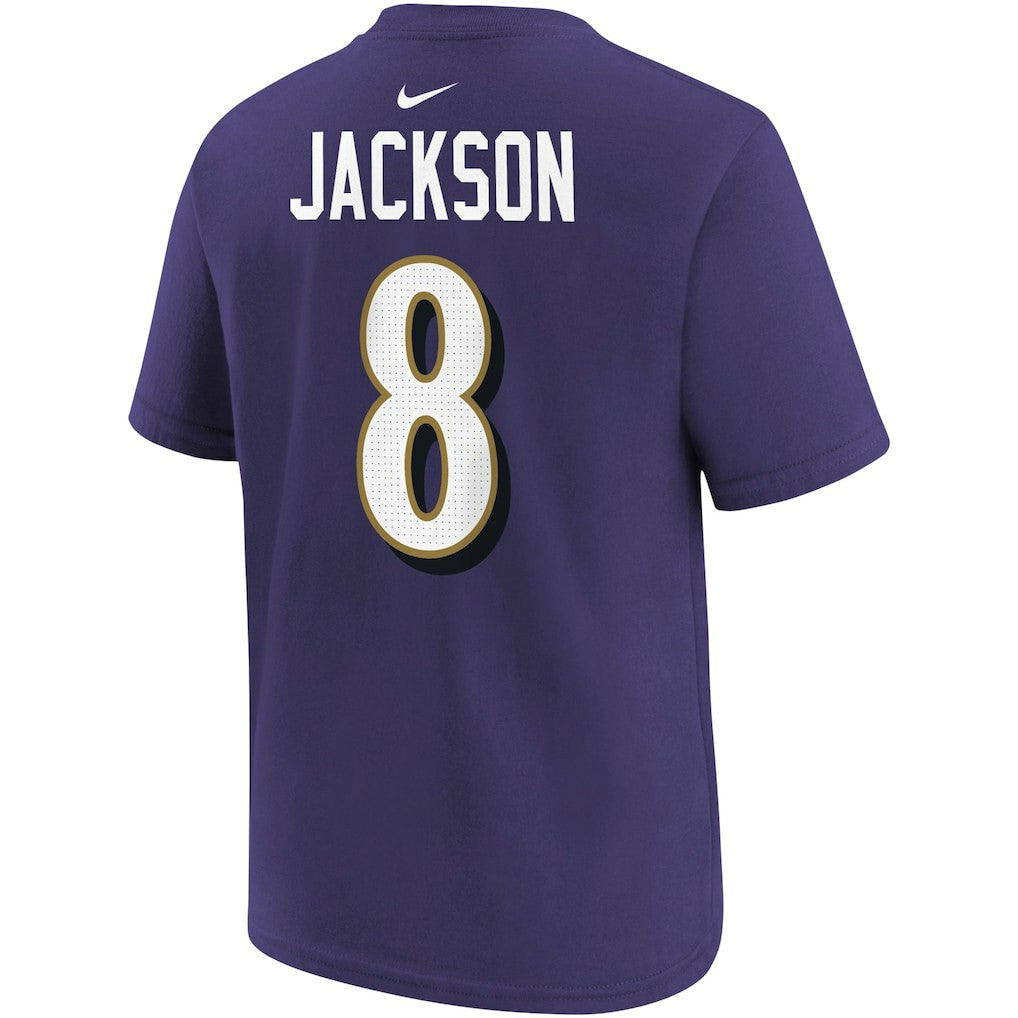 Lamar Jackson Baltimore Ravens Youth Player Name & Number T-Shirt - Purple - Nike