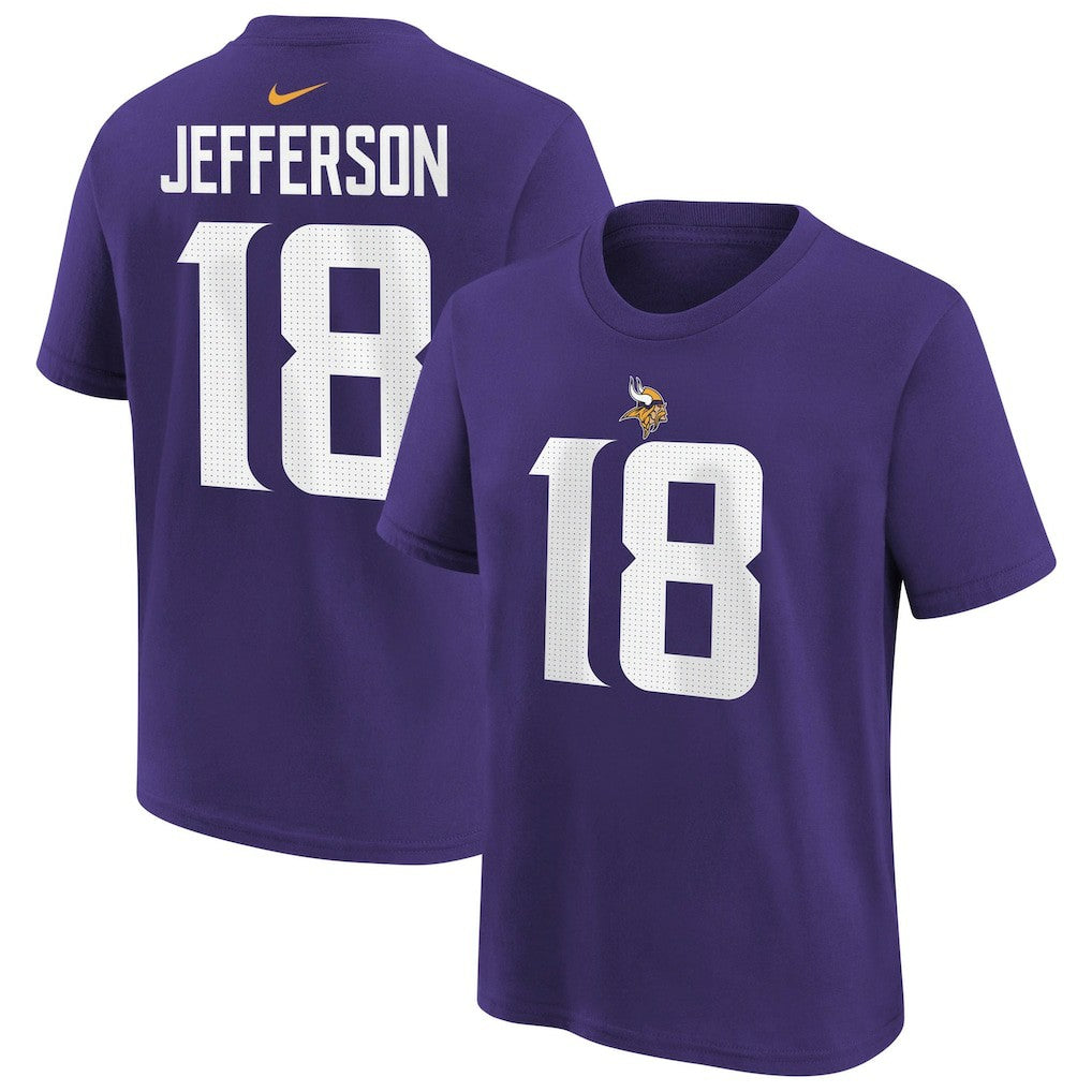 Justin Jefferson Minnesota Vikings Youth Player Name & Number T-Shirt - Purple - Nike
