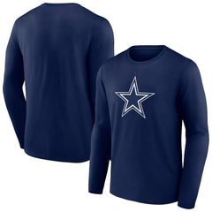 Dallas Cowboys Primary Logo Long T-Shirt - Navy - NFL