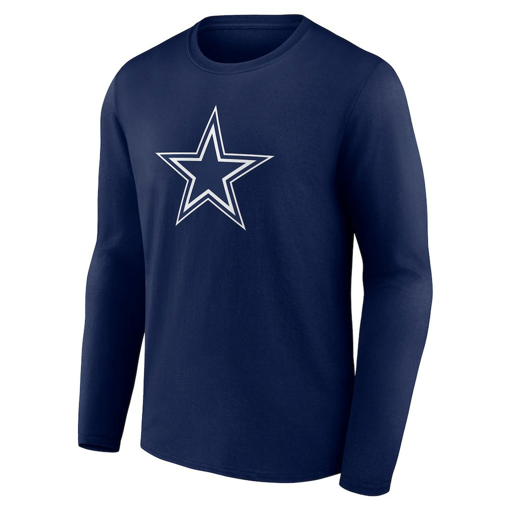 Dallas Cowboys Primary Logo Long T-Shirt - Navy - NFL