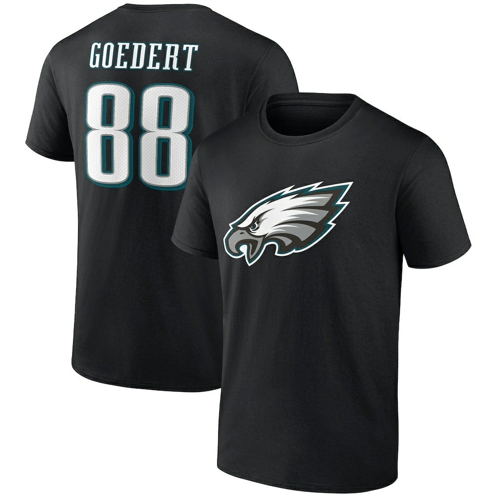 Dallas Goedert Philadelphia Eagles Icon Player Name & Number T-Shirt - Black - NFL