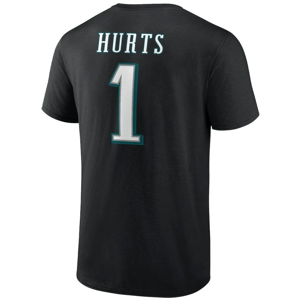 Jalen Hurts Philadelphia Eagles Icon Player Name & Number T-Shirt - Black - NFL