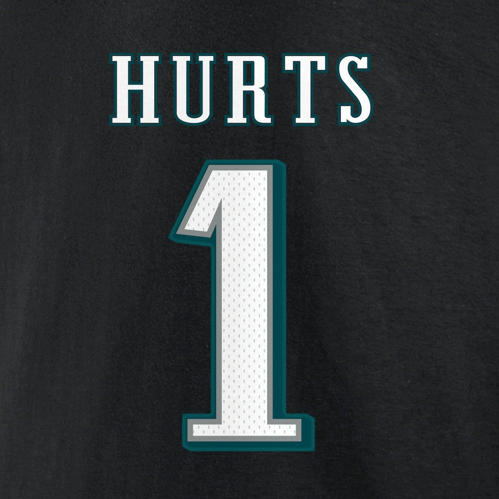 Jalen Hurts Philadelphia Eagles Icon Player Name & Number T-Shirt - Black - NFL