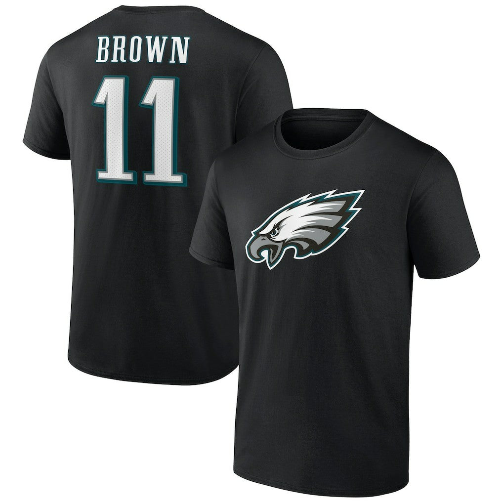 A.J. Brown Philadelphia Eagles Icon Player Name & Number T-Shirt - Black - NFL