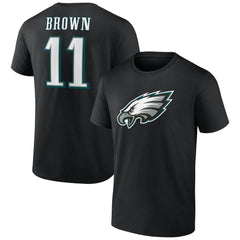 A.J. Brown Philadelphia Eagles Icon Player Name & Number T-Shirt - Black - NFL