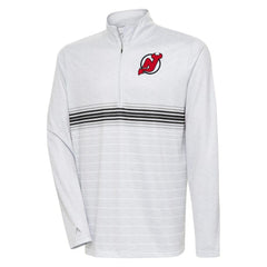 New Jersey Devils Antigua Bullseye Quarter-Zip Pullover Top - Heather Gray/Black | NHL discount