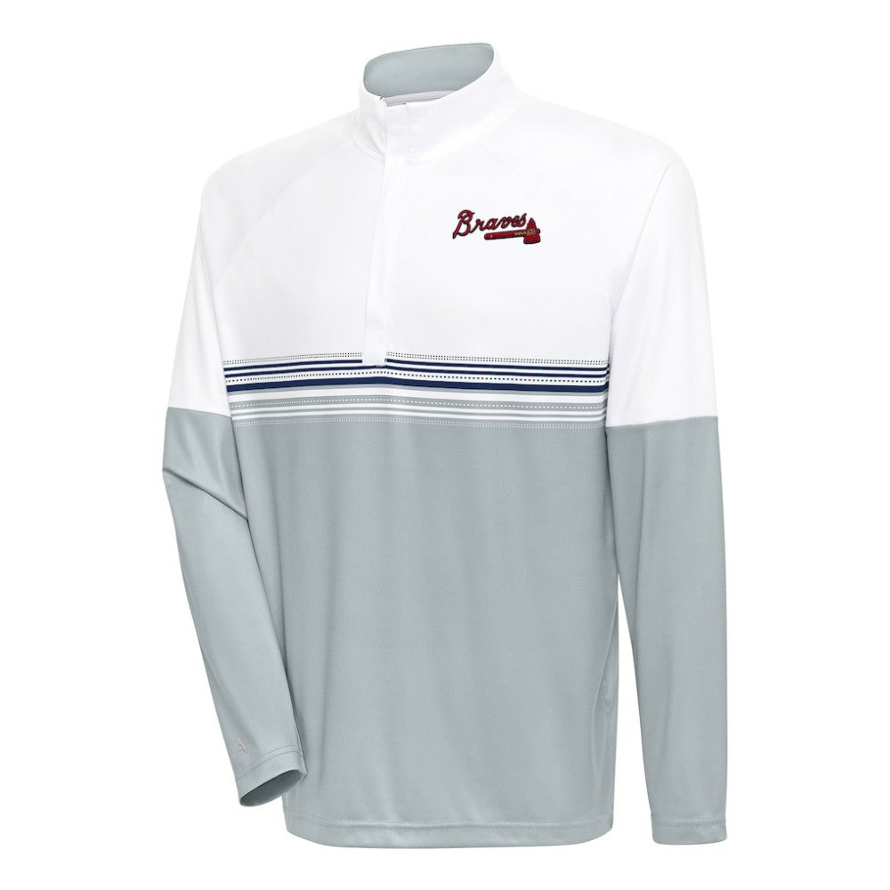 Atlanta Braves Antigua Bender Quarter-Zip Pullover Top for sale