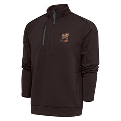 Cleveland Browns Antigua Team Logo Generation Quarter-Zip Pullover Jacket - Brown - NFL