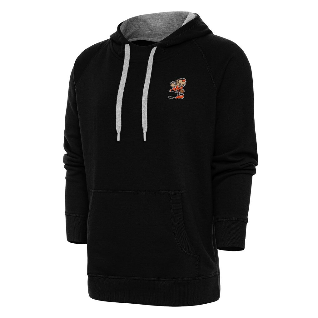 Cleveland Browns Antigua Team Logo Victory Pullover Hoodie - Black - NFL