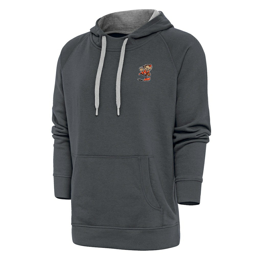 Cleveland Browns Antigua Team Logo Victory Pullover Hoodie - Charcoal - NFL