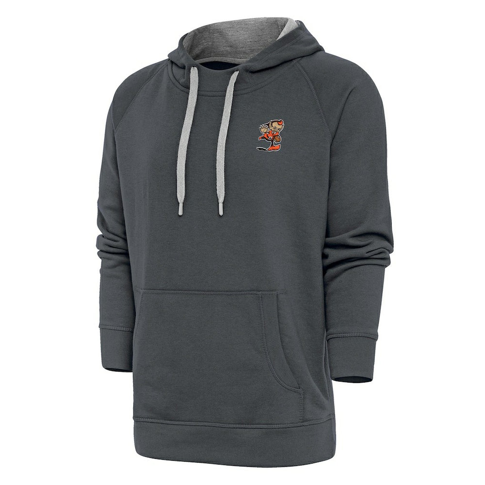 Cleveland Browns Antigua Team Logo Victory Pullover Hoodie - Charcoal - NFL