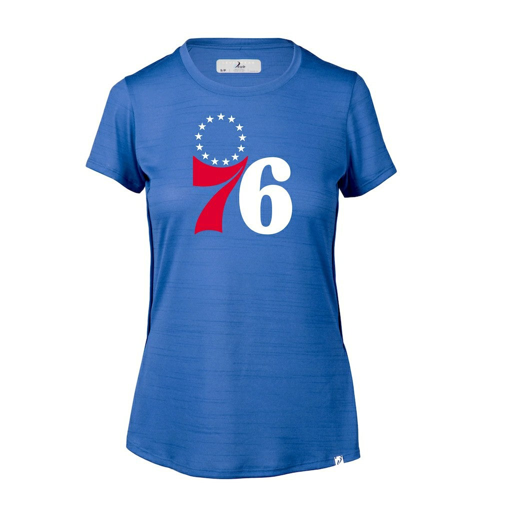 Philadelphia 76ers Levelwear Women's Lux Core T-Shirt Heather Royal
