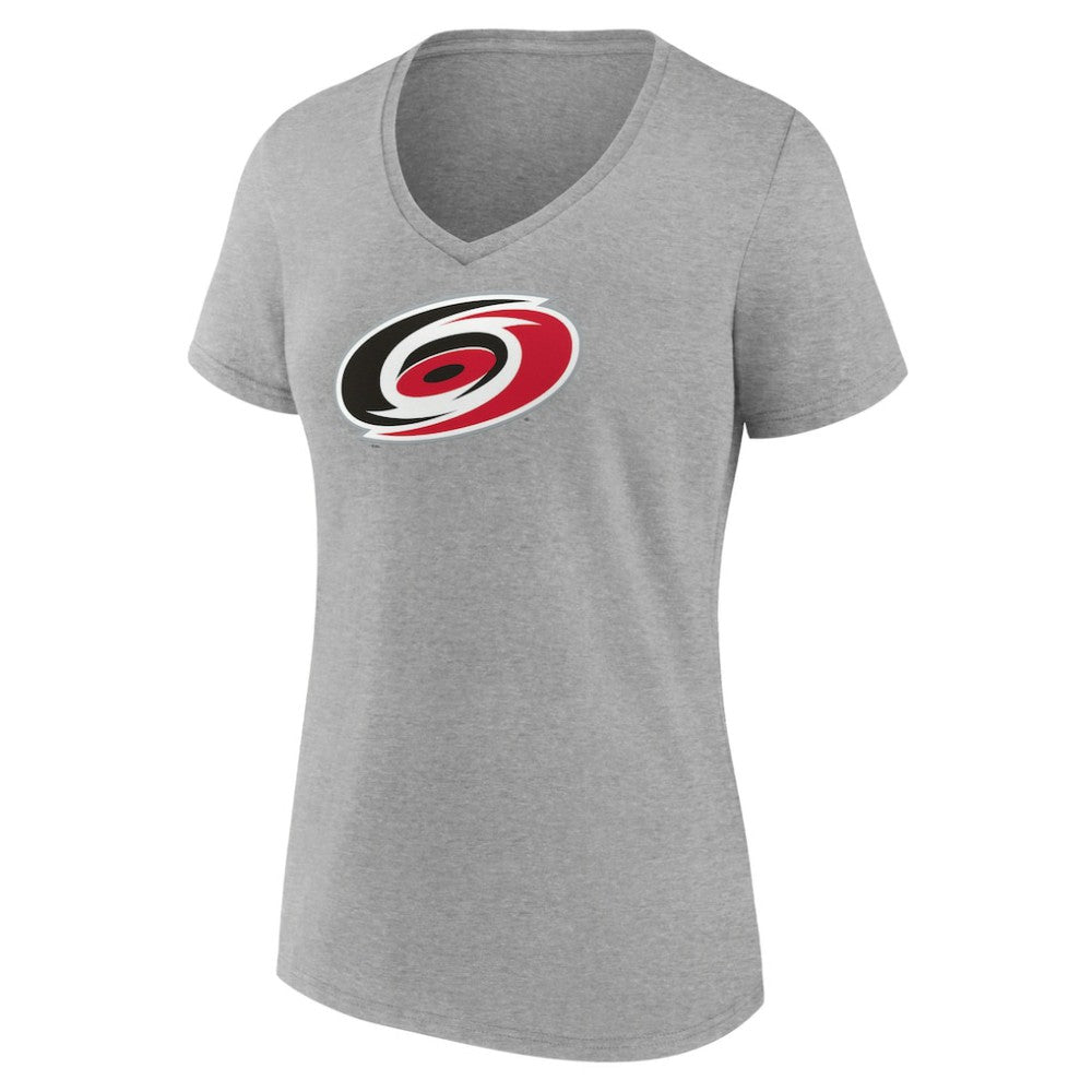 Carolina Hurricanes Women's Primary Logo Team V-Neck T-Shirt - Heather Gray | NHL discount