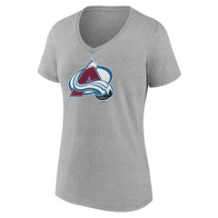 Colorado Avalanche Women's Primary Logo Team V-Neck T-Shirt - Heather Gray | NHL sale
