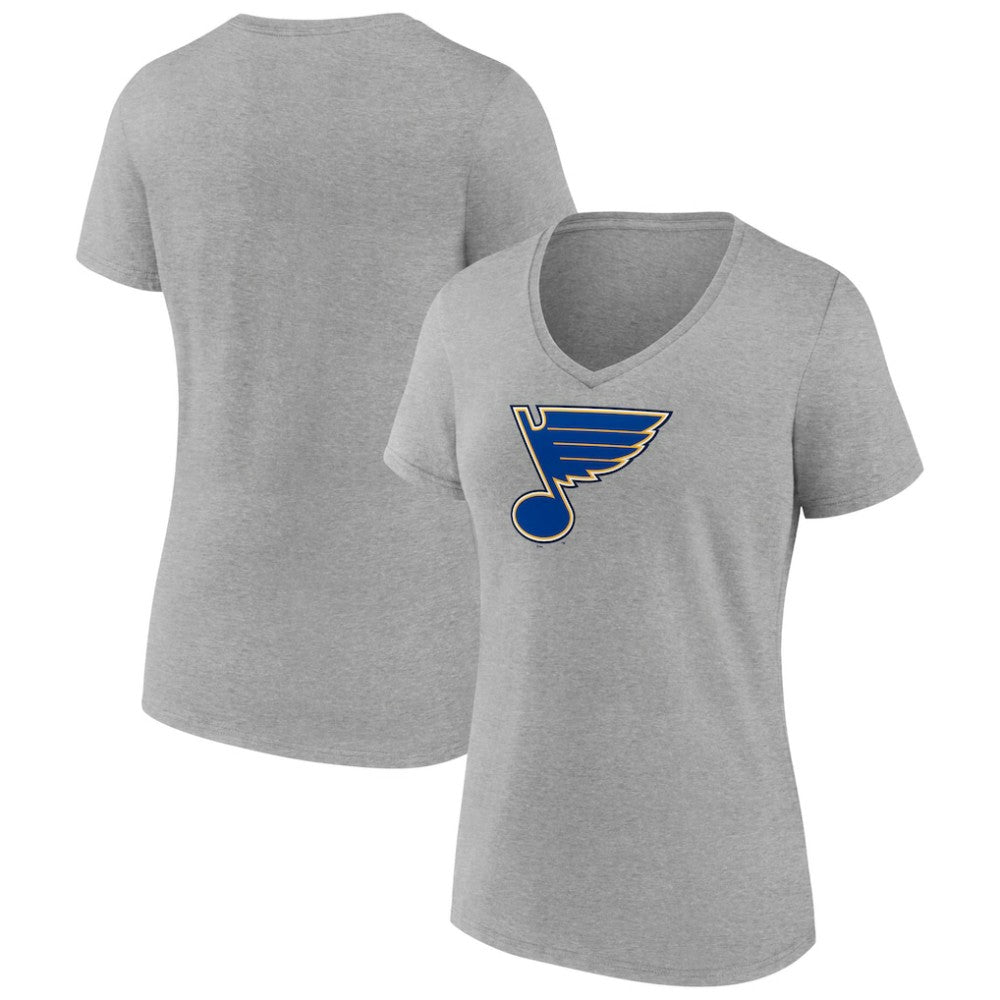 St. Louis Blues Women's Primary Logo Team V-Neck T-Shirt - Heather Gray | NHL discount