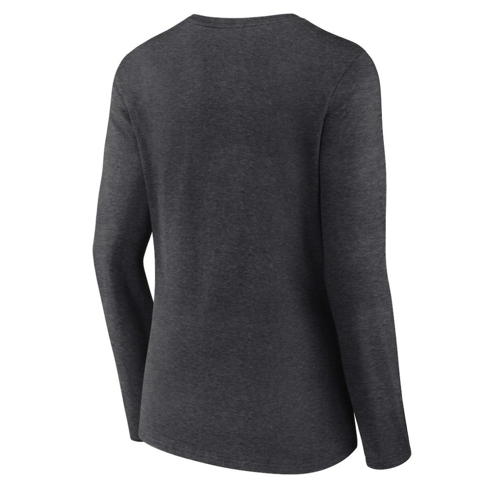 Pittsburgh Penguins Women's Primary Team Logo Long Sleeve V-Neck T-Shirt - Heather Charcoal | NHL on sale