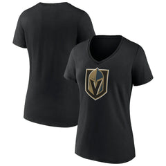 Vegas Golden Knights Women's Team Primary Logo V-Neck T-Shirt - Black | NHL sale